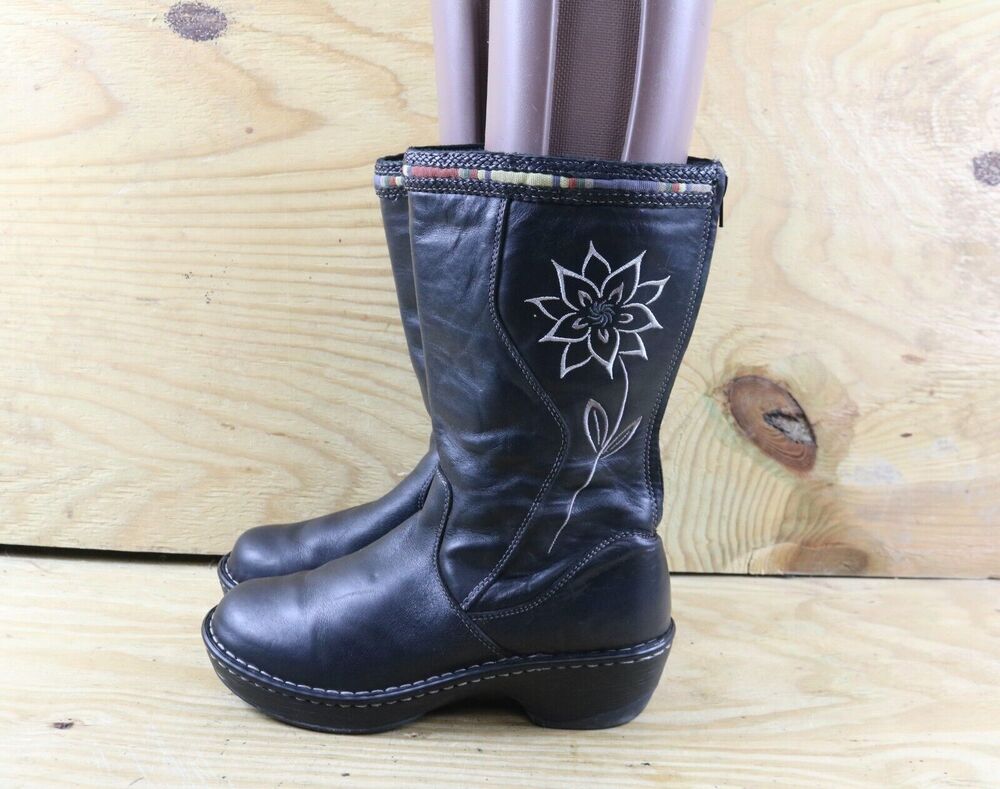 Durango Boots Womens 10M Black Leather Eclipse Flower Me In Love RD3840 Zip Shoe